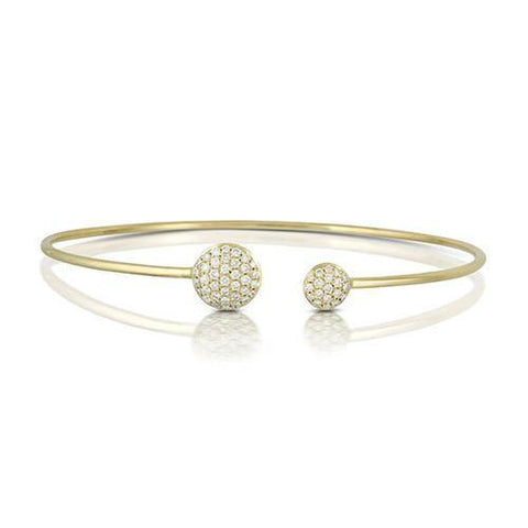 Doves 18K White Gold Diamond Bangle Bracelet - 5thavenuedesigns