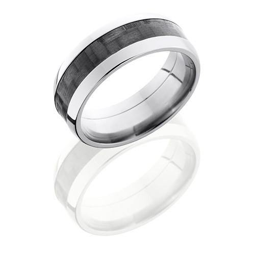 Lashbrook Titanium With 4mm Carbon Fiber Inlay Domed Wedding Band - 5thavenuedesigns